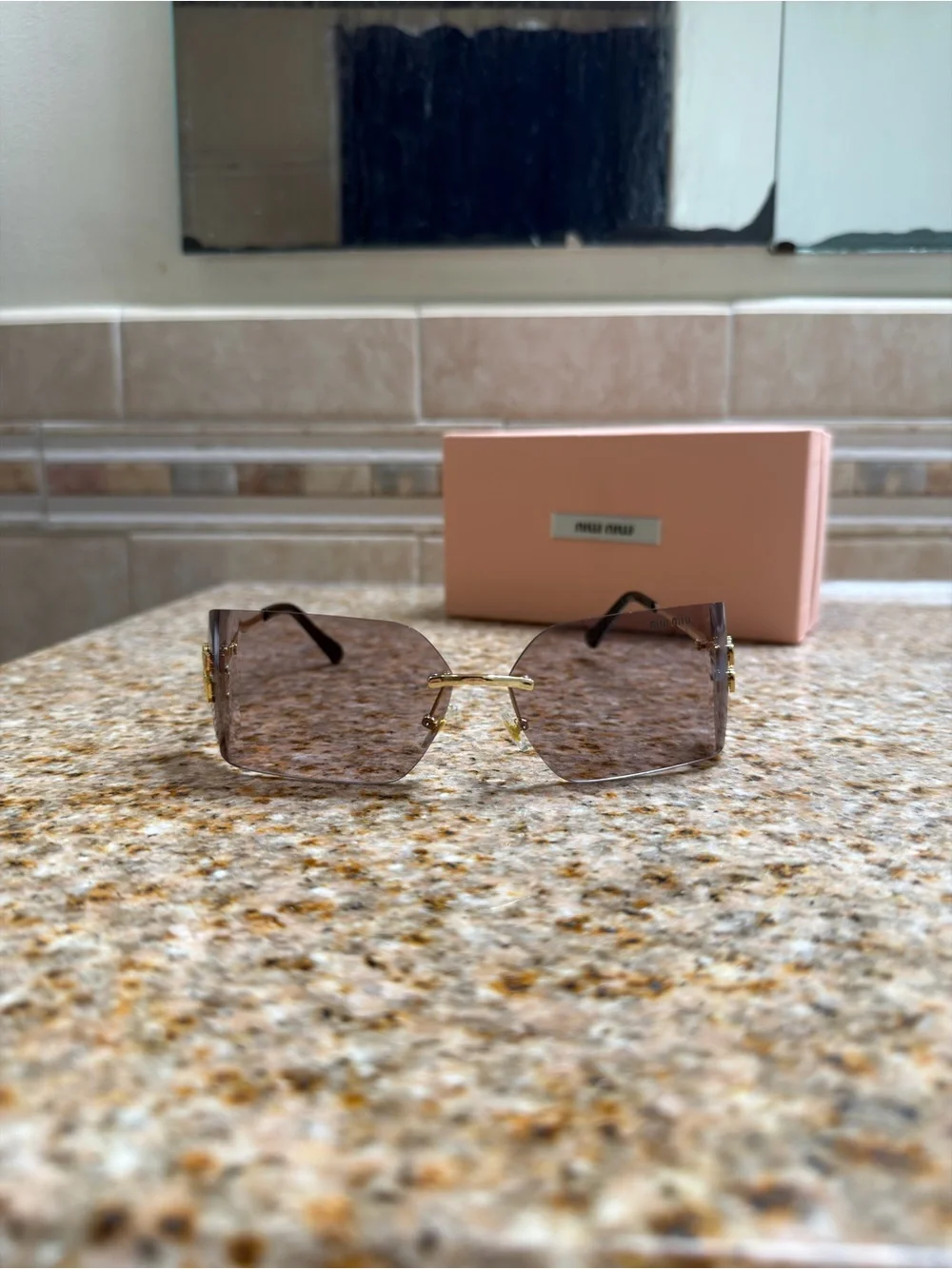 Miu Miu 54YS Sunglasses With Gold Letters